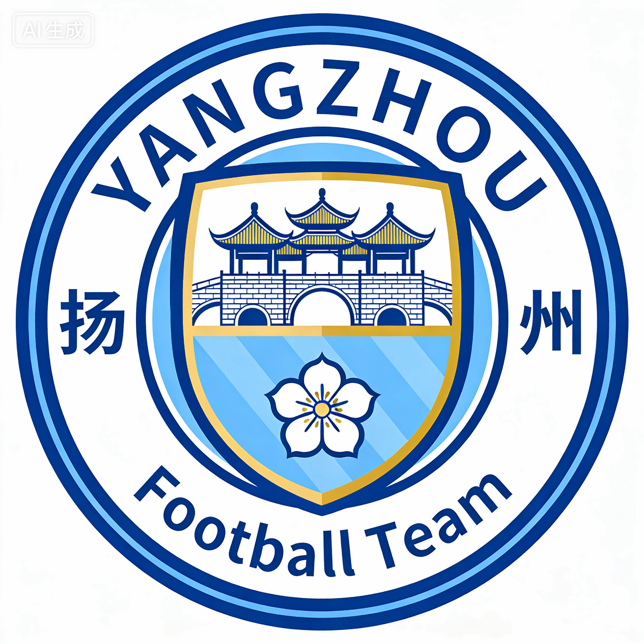 用AI生成一个扬州队的队徽，看看怎么样！